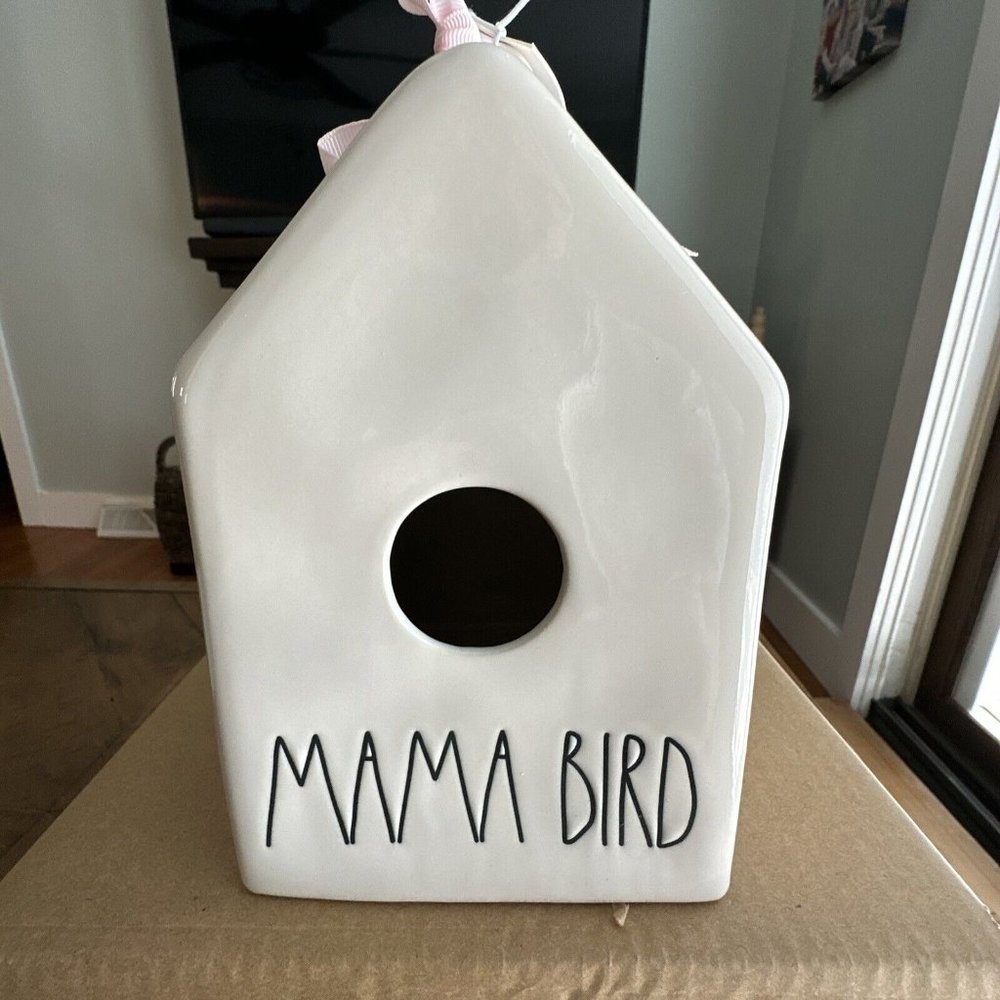 RAE DUNN Artisan Collection by Magenta *MAMA* BIRD Birdhouse - Brand New